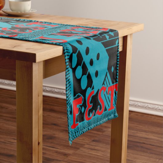 Abstrakte Formen, Matisse Style, Text hinzufügen, Kurzer Tischläufer (Beispiel)