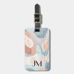 Abstrakte Formen mit Blumendekoration Gepäckanhänger