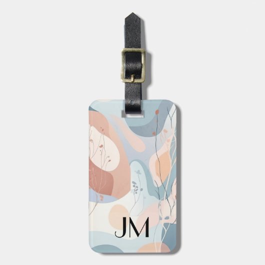Abstrakte Formen mit Blumendekoration Gepäckanhänger (Vorderseite vertikal)
