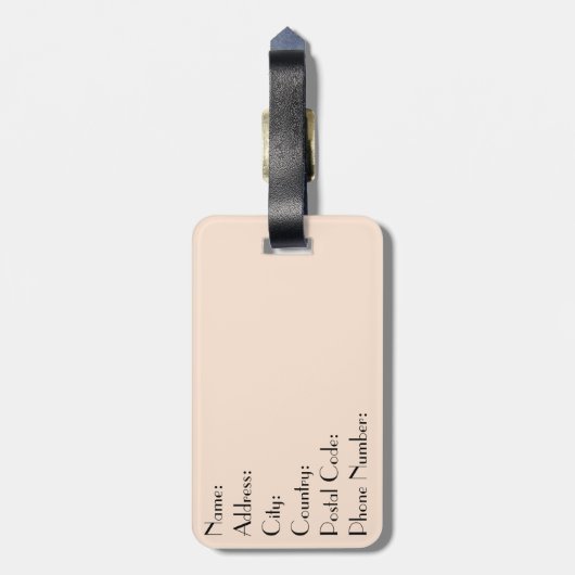 Abstrakte Formen mit Blumendekoration Gepäckanhänger (Rückseite vertikal)