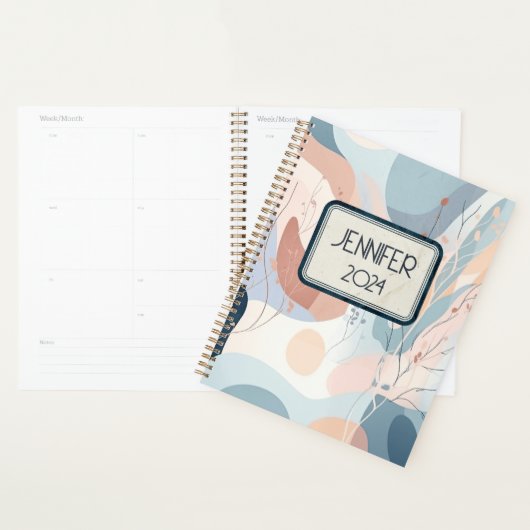 Abstrakte Formen mit Blumendekoration Planer (Anzeige)