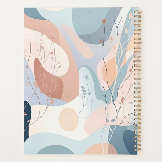 Abstrakte Formen mit Blumendekoration Planer (Rückseite)