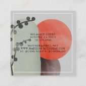 Abstrakte Formen Mit Monogramm InnenDesigner Quadratische Visitenkarte (Rückseite)