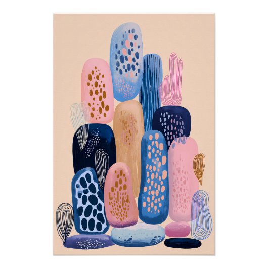 Abstrakte Formen – Moderne bunte Illustration Poster (Vorderseite)