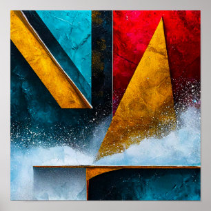 Abstrakte Formen 🎨✨ Moderne geometrische Energie Poster