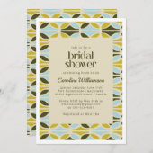 Abstrakte Formen Muster Green Blue Brautparty Einladung (Vorne/Hinten)