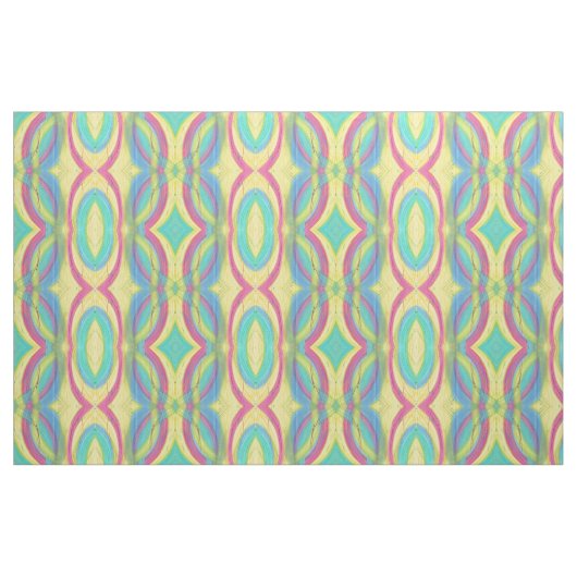 Abstrakte Formen Muster Rosa Gelb Grün Blau Stoff (Fat Quarter (45,7 x 55,9 cm))