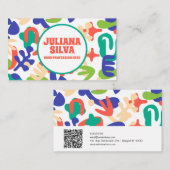 Abstrakte Formen Nahtloses Muster mit QR Visitenkarte (Vorne/Hinten)