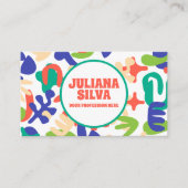 Abstrakte Formen Nahtloses Muster mit QR Visitenkarte (Vorderseite)