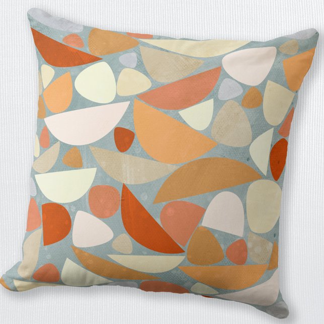 Abstrakte Formen Orange Kissen (Orange abstract modern throw pillow)