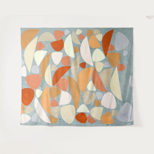Abstrakte Formen Orange Wandteppich (Vorderseite (Horizontal))