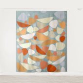 Abstrakte Formen Orange Wandteppich (Vorderseite)