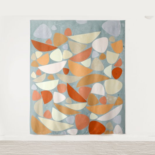 Abstrakte Formen Orange Wandteppich (Vorderseite)