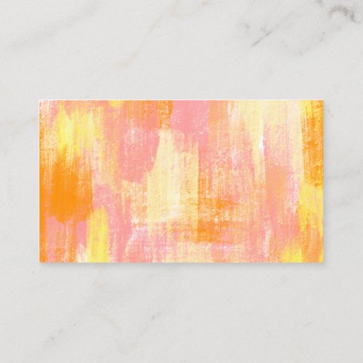 Abstrakte Formen Orange Yellow Pink Boho Visitenkarte (Rückseite)