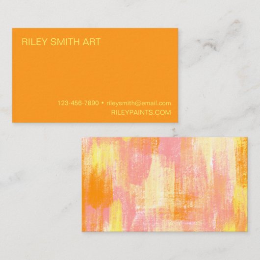 Abstrakte Formen Orange Yellow Pink Boho Visitenkarte (Vorne/Hinten)