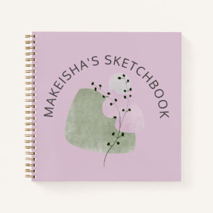 Abstrakte Formen Personalisiertes Sketchbook Notizblock