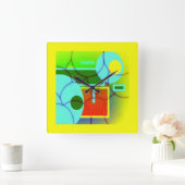 Abstrakte Formen Quadratische Wanduhr (Zuhause)