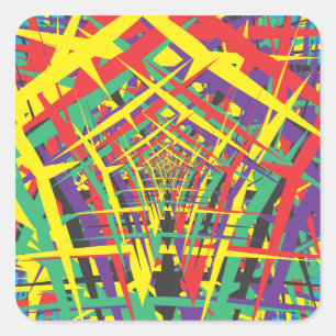 Abstrakte Formen Quadratischer Aufkleber