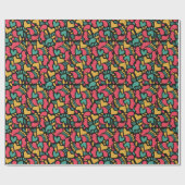 Abstrakte Formen, rosa Herzen Geschenkpapier (Flach)