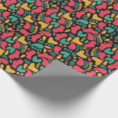 Abstrakte Formen, rosa Herzen Geschenkpapier (Ecke)