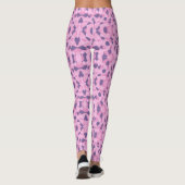 Abstrakte Formen Rosa und Lila Leggings (Rückseite)