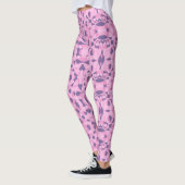 Abstrakte Formen Rosa und Lila Leggings (Links)