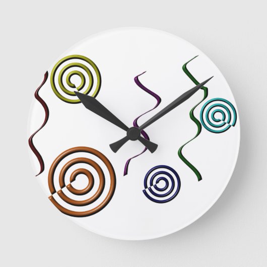 Abstrakte Formen Runde Wanduhr (Vorderseite)
