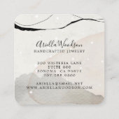 Abstrakte Formen Schmuck Designer Chic Square Busi Quadratische Visitenkarte (Rückseite)