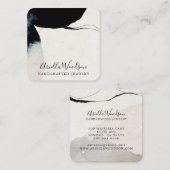 Abstrakte Formen Schmuck Designer Chic Square Busi Quadratische Visitenkarte (Vorne/Hinten)