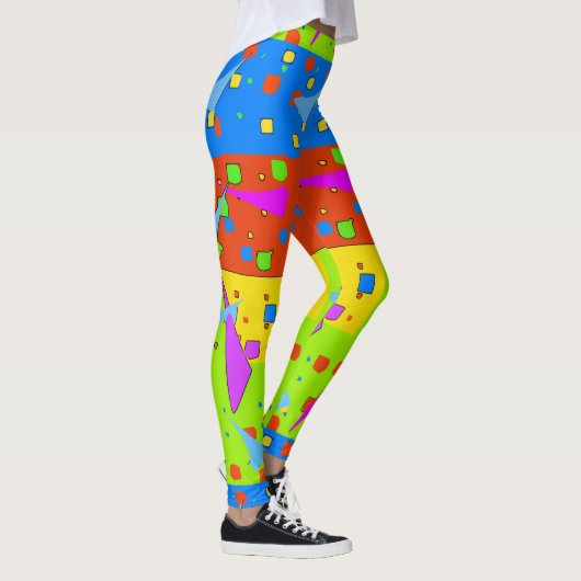 Abstrakte Formen, Stain Glass-Stil Leggings (Rechts)
