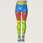 Abstrakte Formen, Stain Glass-Stil Leggings (Vorderseite)