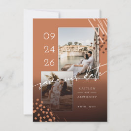 Abstrakte Formen Terracotta Marbella Zurück und 2  Save The Date