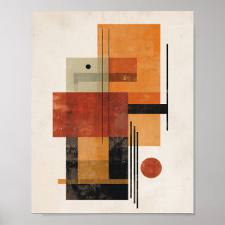 Abstrakte Formen – Texturierte Retro-Farben Wandku Poster