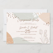 Abstrakte Formen und Blume Engagement Partei einla Save The Date (Vorderseite)
