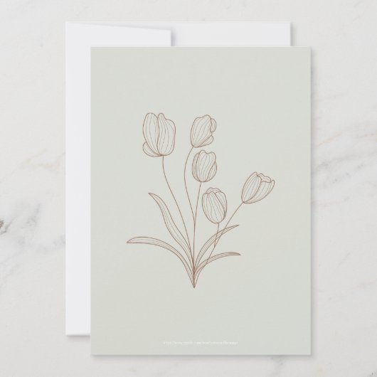 Abstrakte Formen und Blume Engagement Partei einla Save The Date (Rückseite)