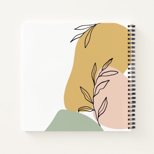 Abstrakte Formen und botanische Kontur Zeichnend Notizblock (Rückseite)