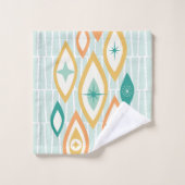 Abstrakte Formen und Sterne im Atomzeitalter Badhandtuch Set (Waschlappen)