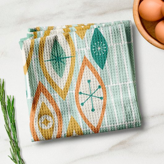 Abstrakte Formen und Sterne im Atomzeitalter Geschirrtuch