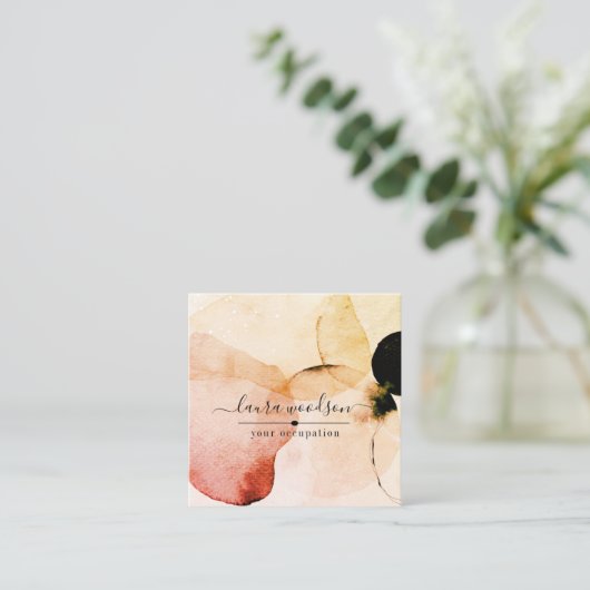 Abstrakte Formen von Aquarellen - Innenarchitekten Quadratische Visitenkarte (Stehend Vorderseite)