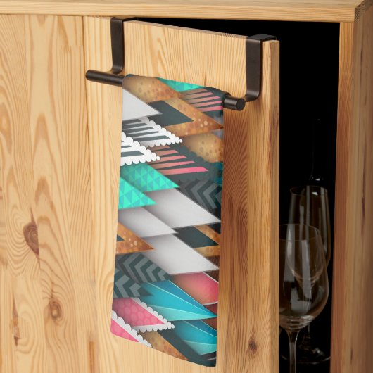 Abstrakte Formen von Regenbogenfarben Küchentücher (Drittel gefaltet)