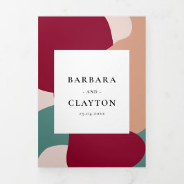 Abstrakte Formen zeitgenössisch Alles in einer Hoc Dreifach Gefaltete Einladung