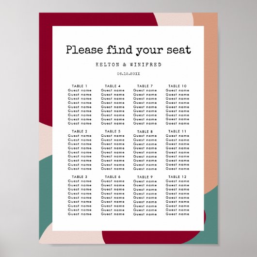 Abstrakte Formen zeitgenössischer Sitzplakette Poster (Vorne)