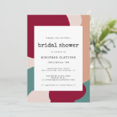 Abstrakte Formen zeitgenössisches Brautparty Einladung (Stehend Vorderseite)