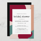 Abstrakte Formen zeitgenössisches Brautparty Einladung (Vorne/Hinten)