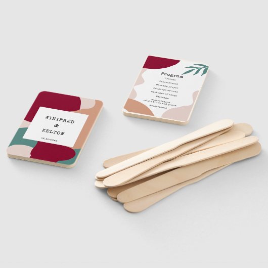 Abstrakte Formen zeitgenössisches Hochzeitsprogram Fächer (Non-assembled)