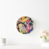 Abstrakte Formulare (auch: farbige Blume) von Fran Runde Wanduhr (Zuhause)