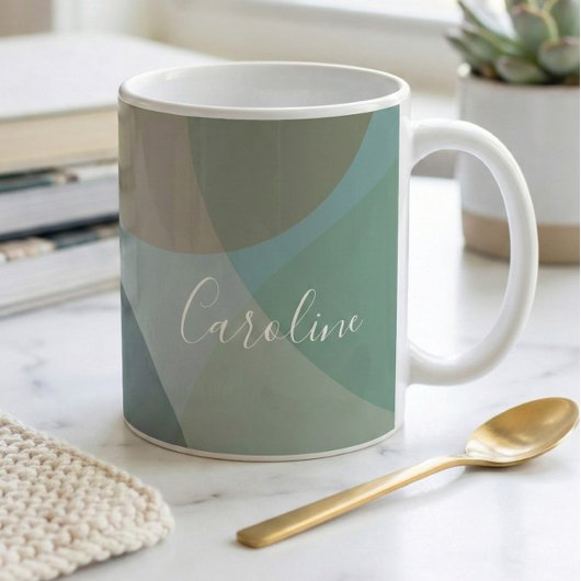 Abstrakte Formulare mit Aquamarinem Personalisiert Kaffeetasse