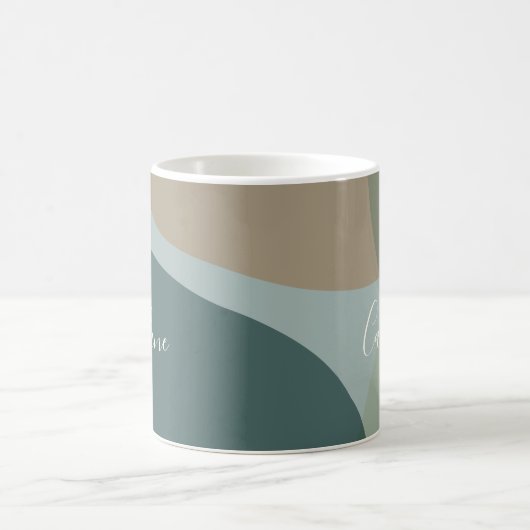 Abstrakte Formulare mit Aquamarinem Personalisiert Kaffeetasse (Mittel)