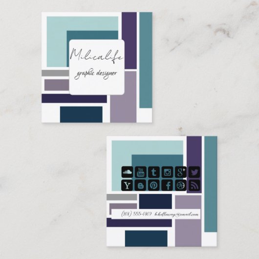 Abstrakte Formulare, Visitenkarte für Social Media (Vorne/Hinten)