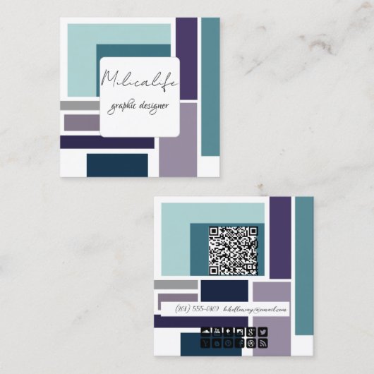 Abstrakte Formulare, Visitenkarte für Social Media (Vorne/Hinten)
